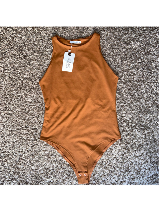 Reoria Tops - Women's Reoria Brown Sleeveless Bodysuit Size M NWT